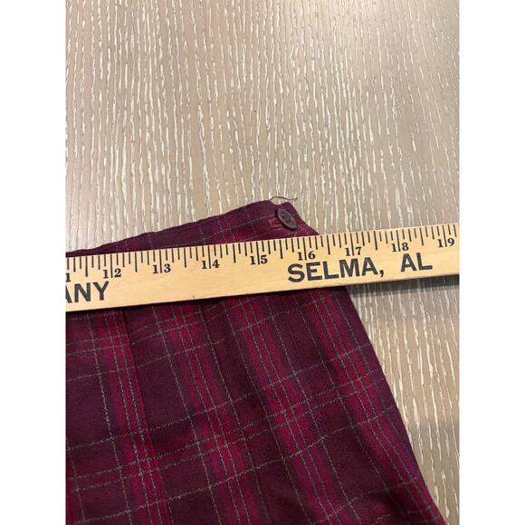 Vintage J.G.Hook Plaid 2 Piece Skirt Suit Red Pleated Skirt Jacket  One Button - Picture 5 of 10